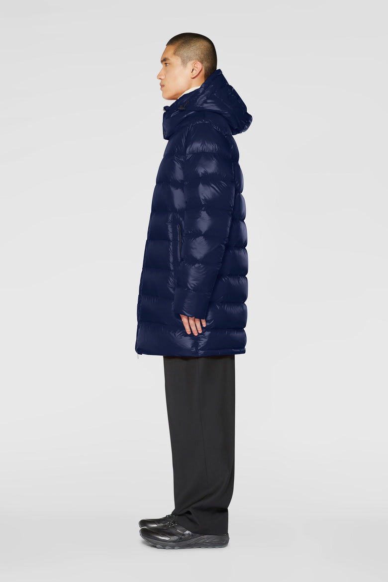 Down padded coat with detachable hood