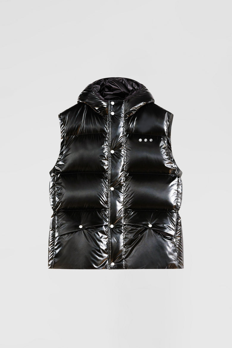Down vest with hood