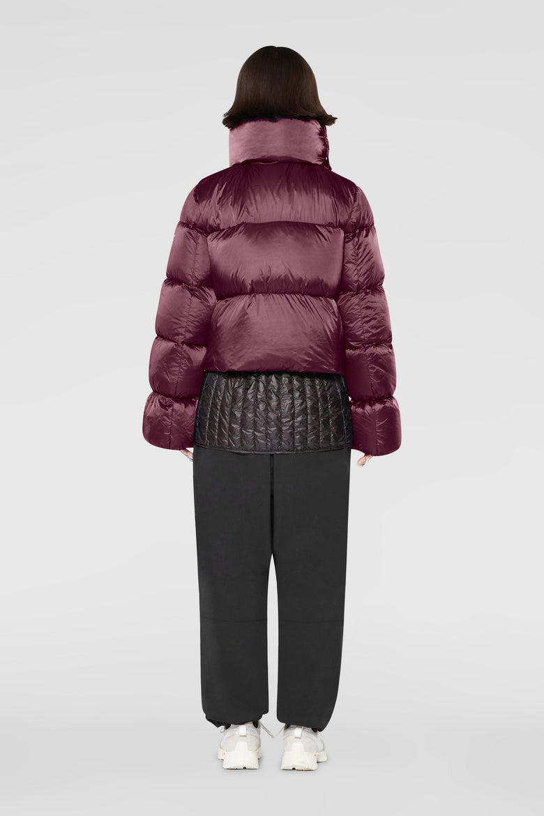 Short down jacket with detachable scarf