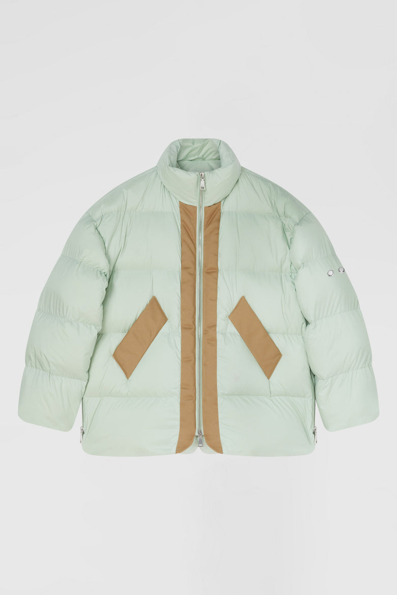 Down jacket with contrast details