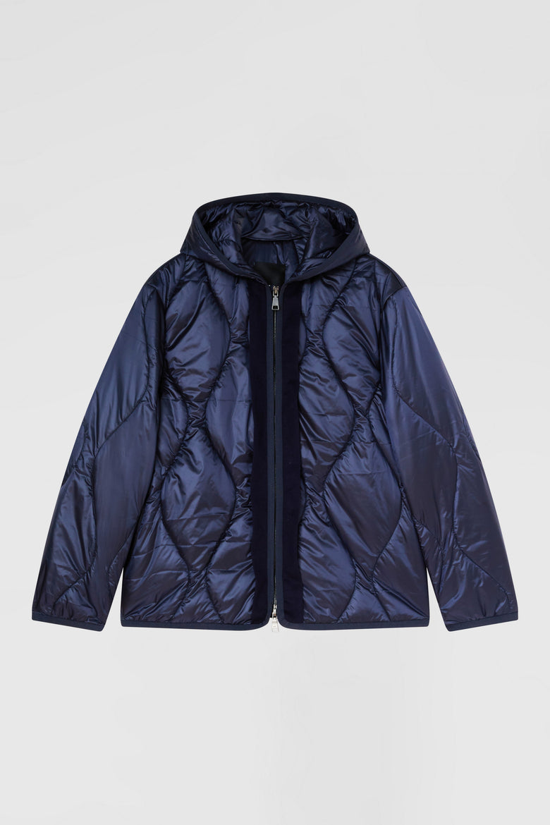 Coat with inner hodded padded jacket
