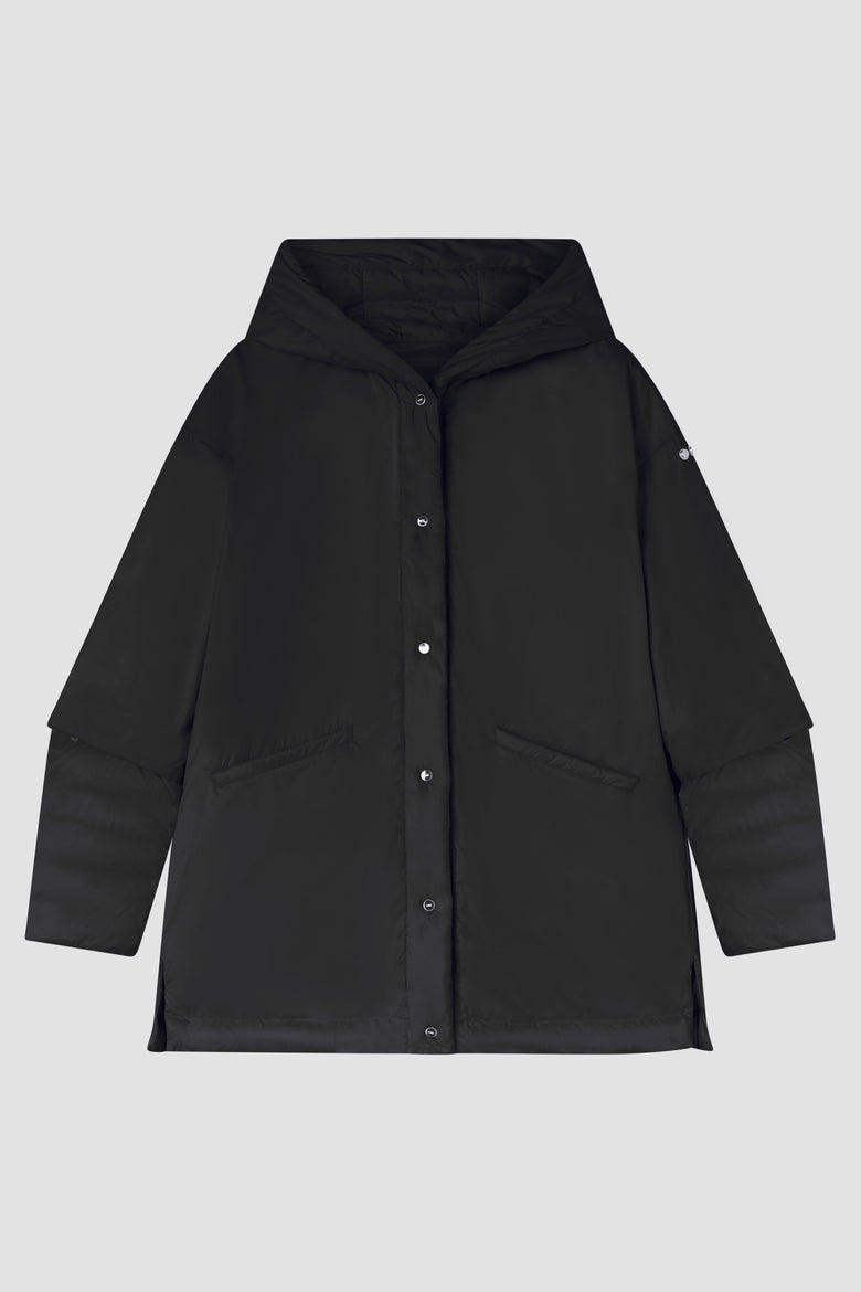 reversible hooded down jacket