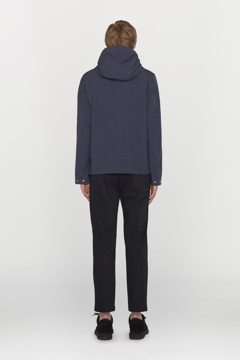 Cotton and nylon blend jacket with hood